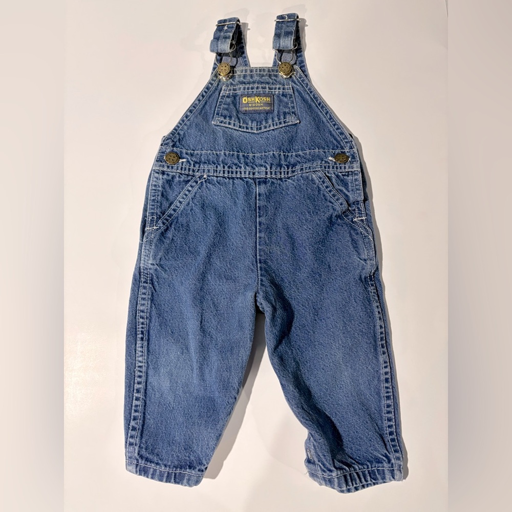 Vintage OshKosh B'gosh Blue Denim Overalls size 6-12 months